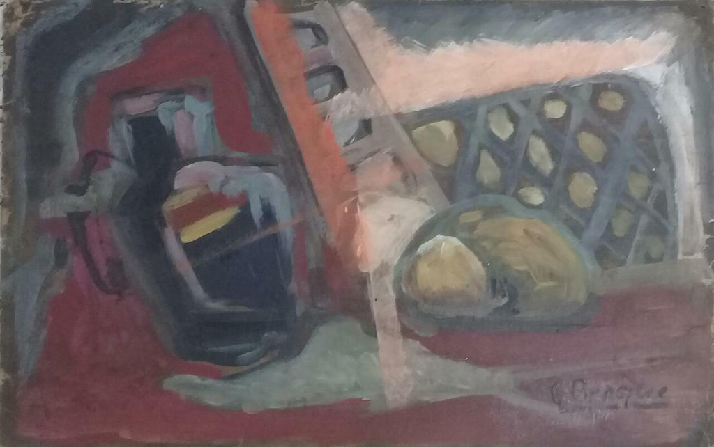 FINE: Still Life Painting by G. Braque / Oil Canvas Artwork 1960s  / Signed