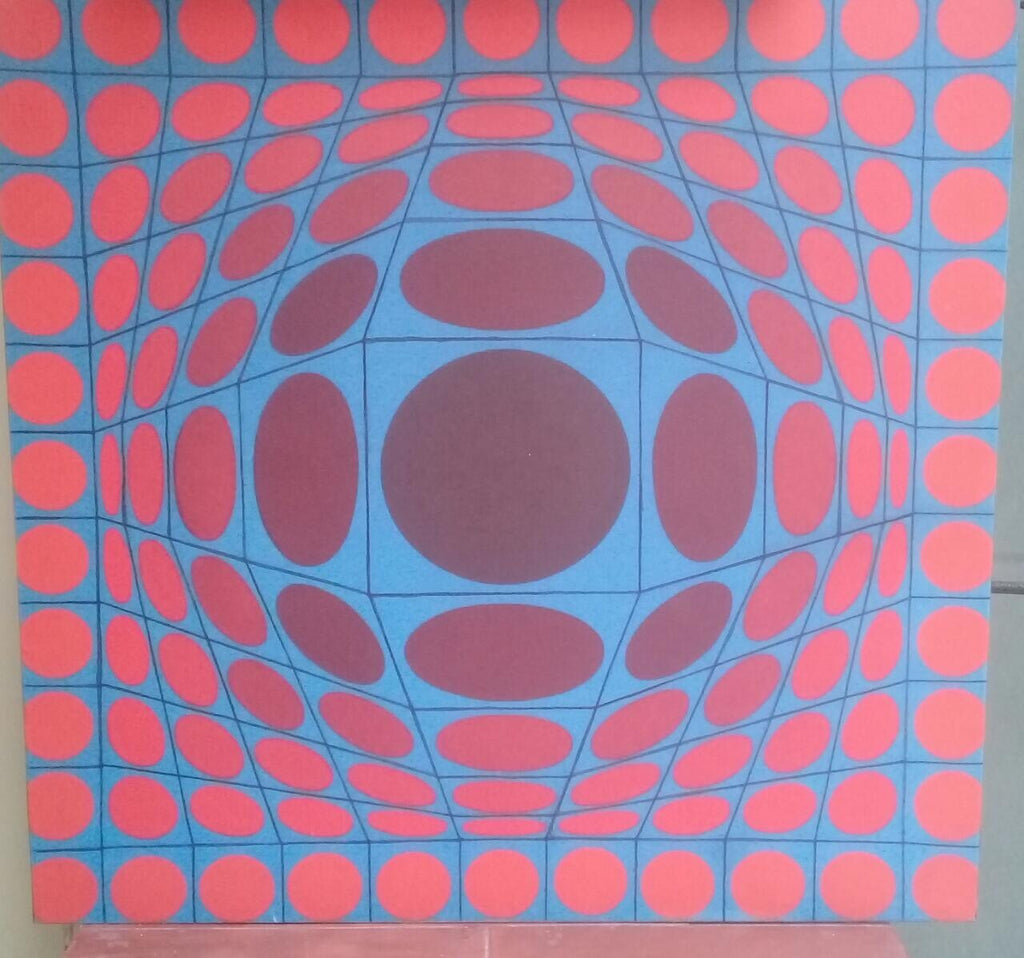 VICTOR VASARELY - "Vega-Nora" Oil canvas painting / style of