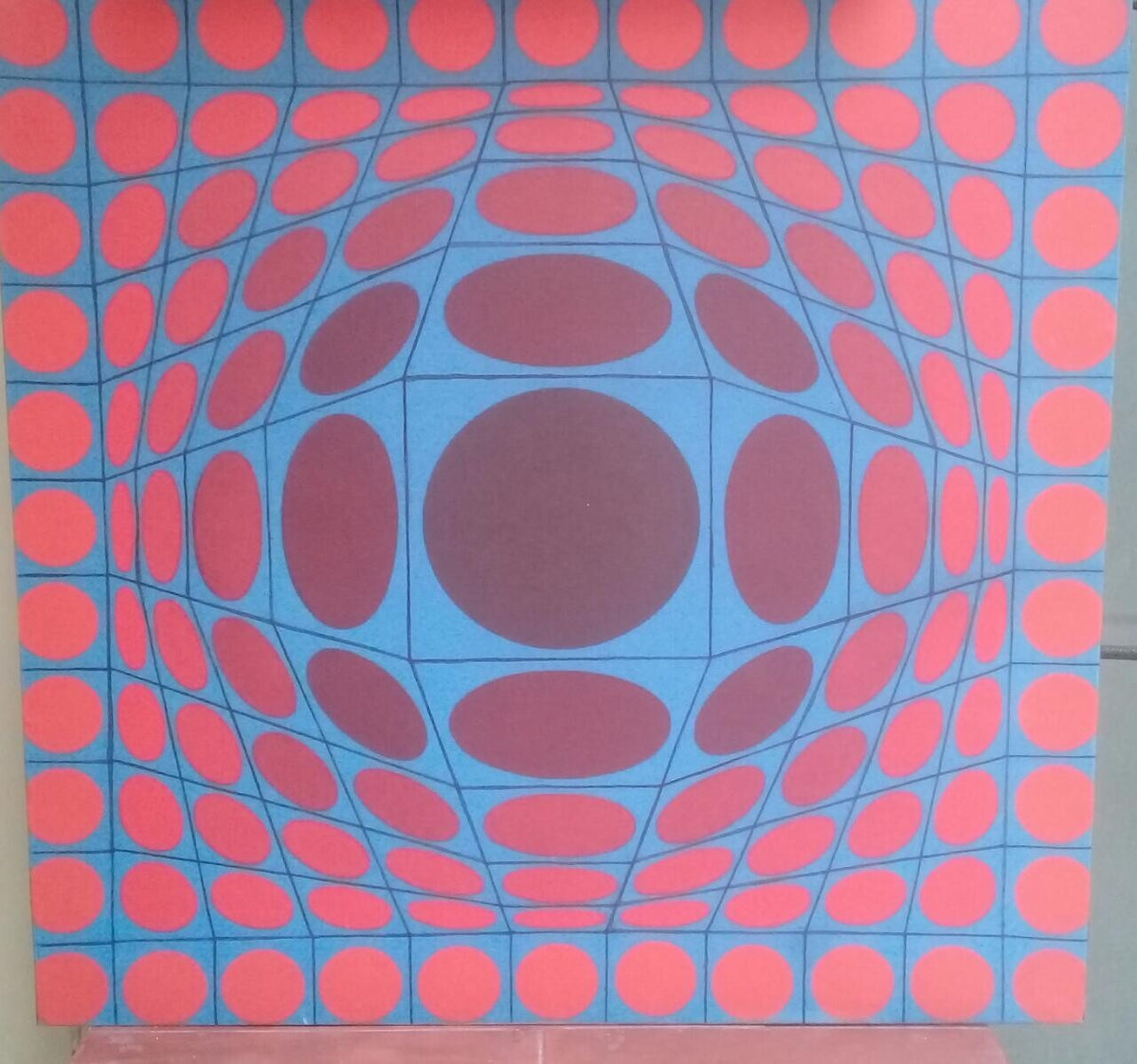 VICTOR VASARELY - "Vega-Nora" Oil canvas painting / style of