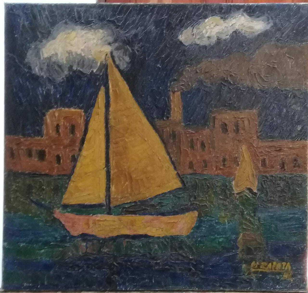 FINE ART Peruvian Master Manuel Zapata Orihuela - Oil Canvas Painting / Signed