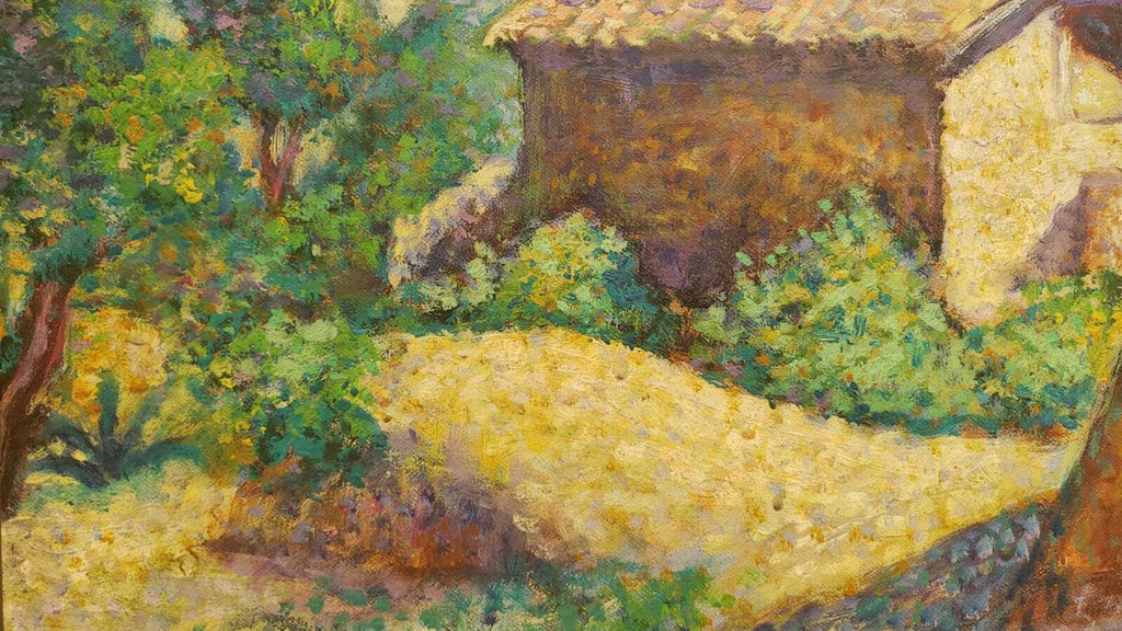 FINE Vintage - Styled After:  Seurat - Oil Canvas / Landscape / Signed