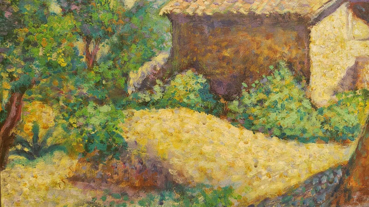 FINE Vintage - Styled After:  Seurat - Oil Canvas / Landscape / Signed