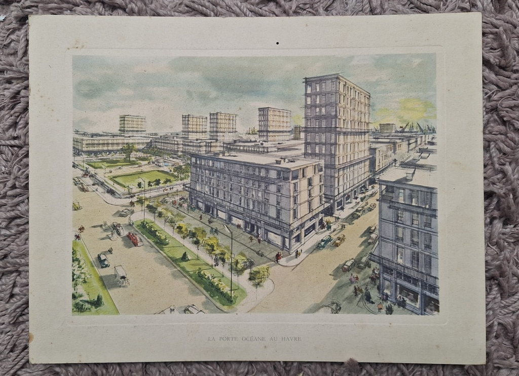 LA PORTE OCEANE - FRENCH COLORED ENGRAVING