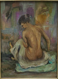 FINE Rare Painted & Verso / MARTHA / Expressionism Portrait - Nude Figure