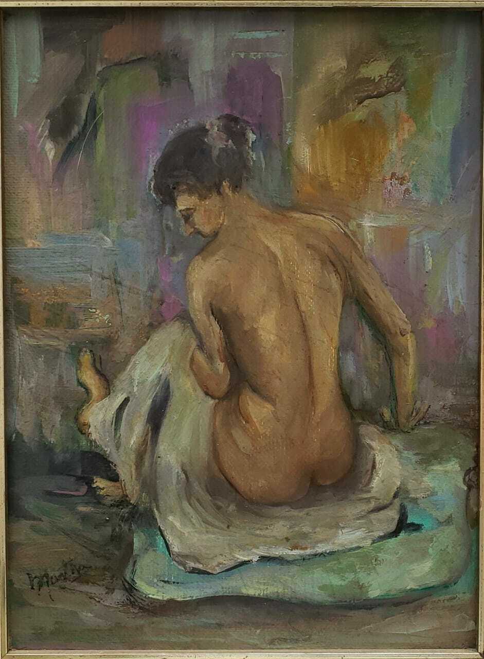 FINE Rare Painted & Verso / MARTHA / Expressionism Portrait - Nude Figure
