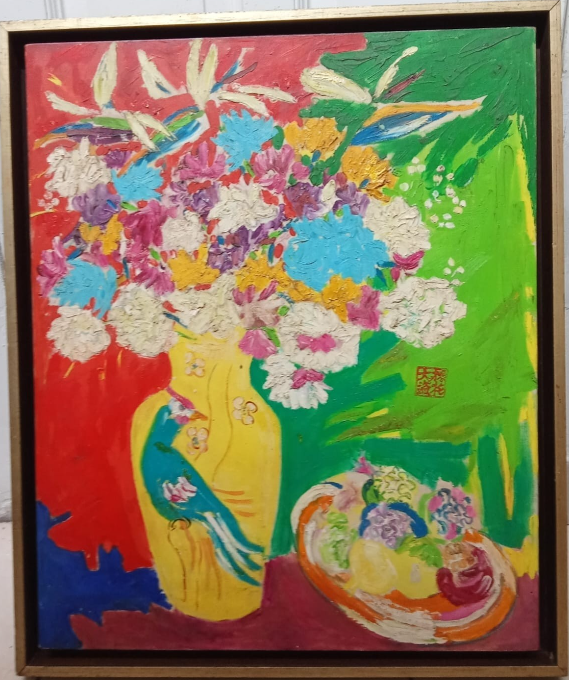 Walasse Ting (1929 - 2010) Chinese, Ding Xiongquan - Oil on Canvas / Signed