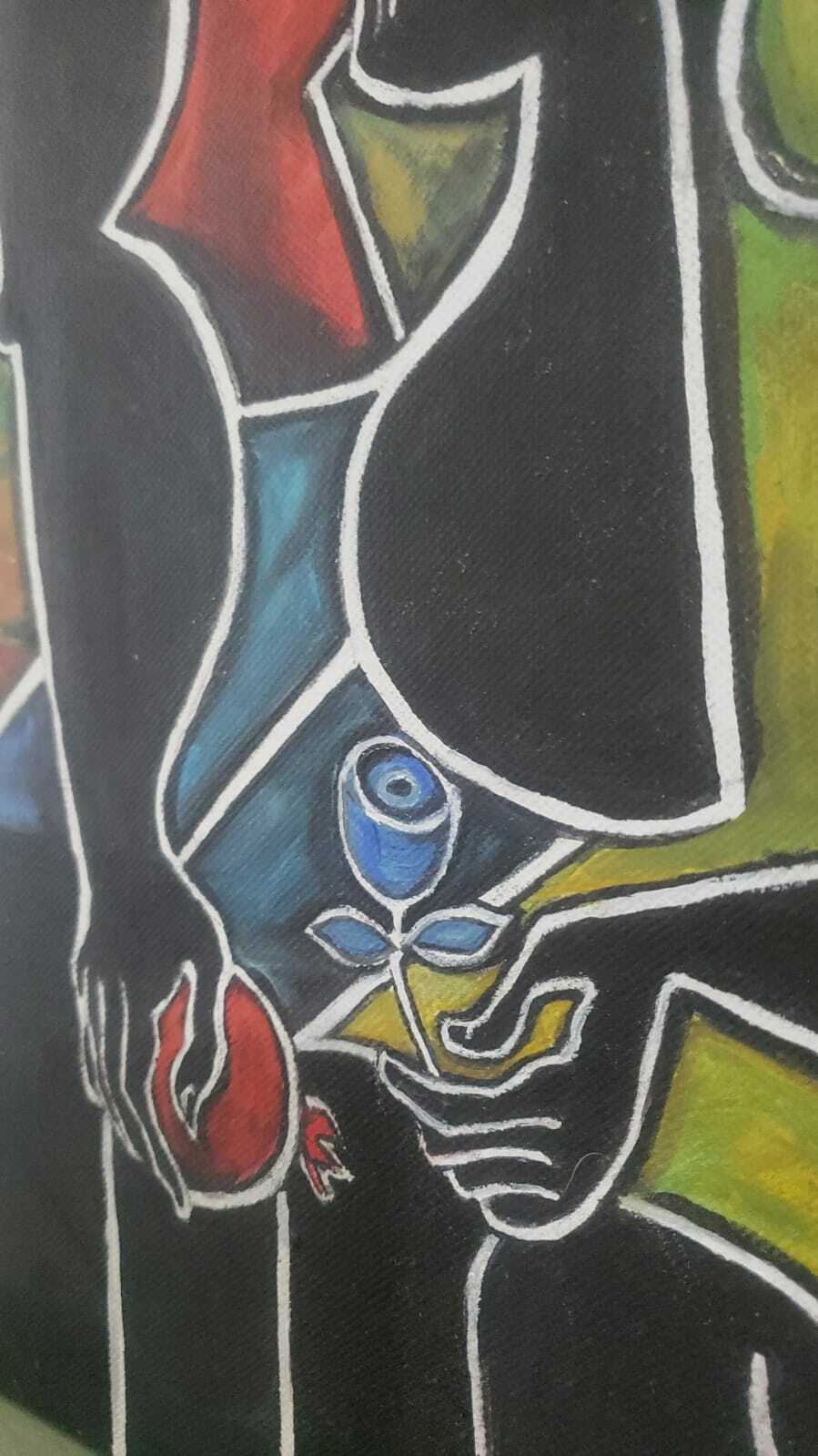 Real Blackamoor Love - Vintage Oil Painting / canvas / Amazing / FINE ART