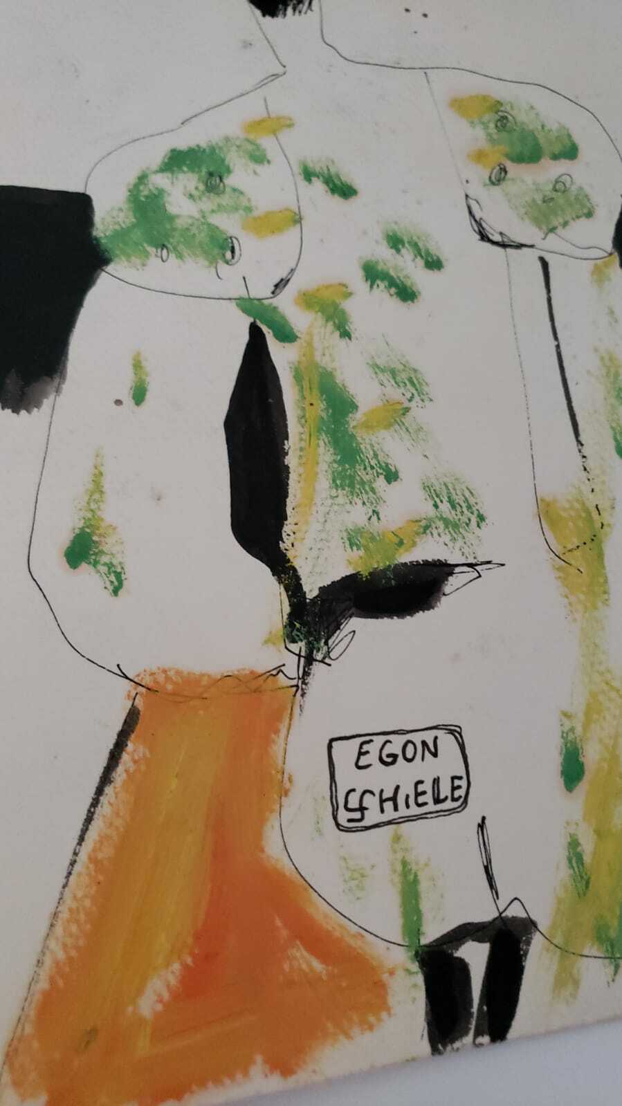 EGON SCHIELE (1890-1928) Unique FINE Attributed Artwork / Amazing / Signed 