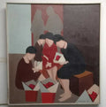 Vilma Miglio - Oil canvas Painting / Booth Sides Painting / Signed / Surrealist 