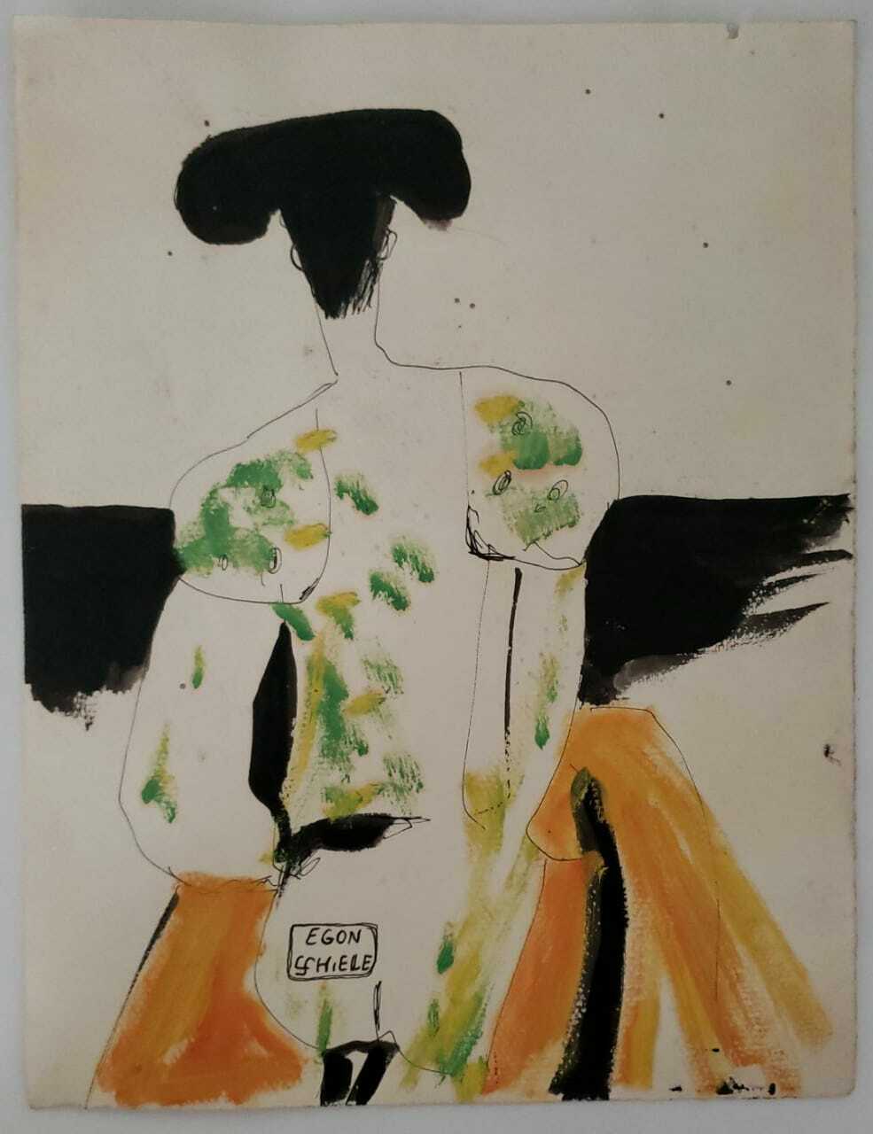 EGON SCHIELE (1890-1928) Unique FINE Attributed Artwork / Amazing / Signed 