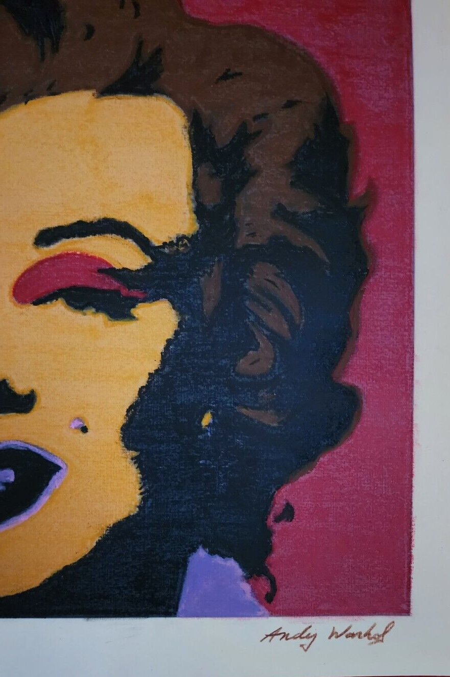 FINE ART by Andy Warhol -  Cardboard SILKSCREEN/ Mixed Media / Vintage Art