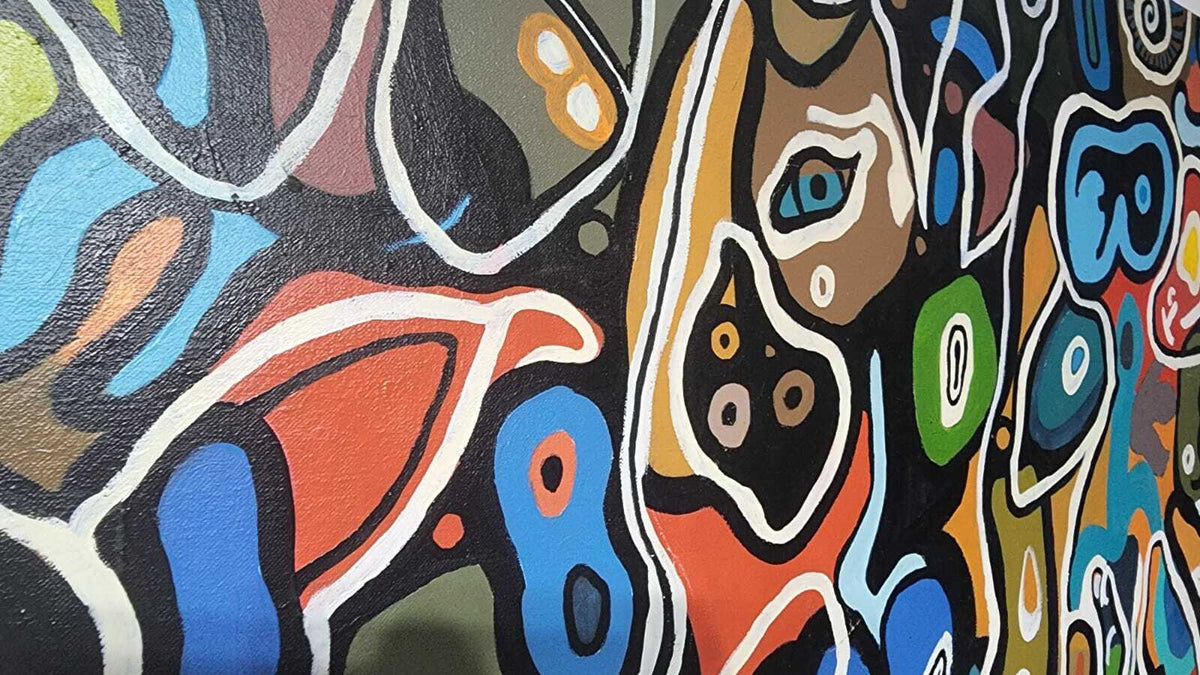 After Jean DUBUFFETE / Oil Canvas painting / Abstract expressionism