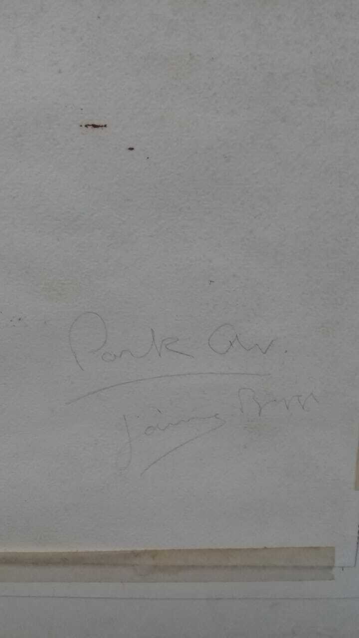 James Brooks - Park Ave " Watercolor on cardboard paper"
