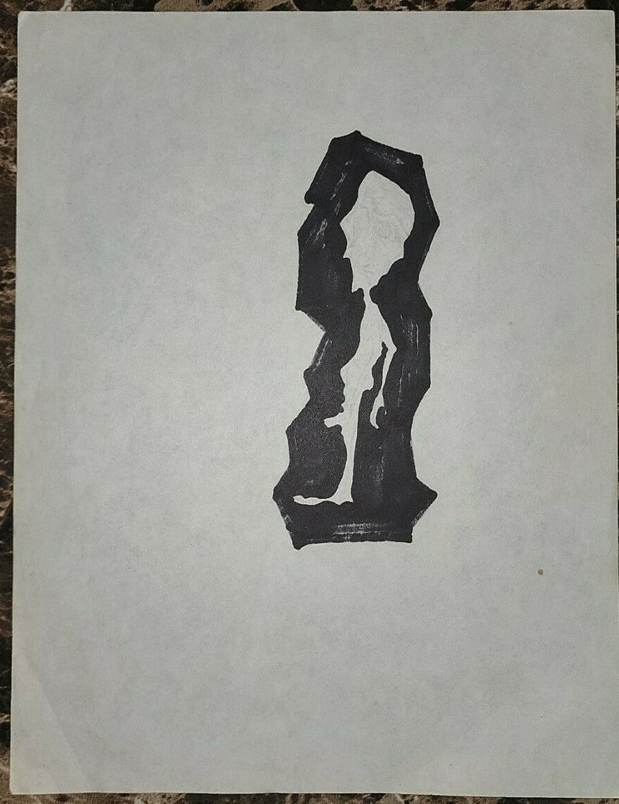 FINE Antique ink painting cardboard signed by Kahn  / "El mediocre" / Amazing