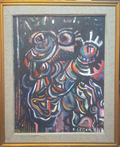 Fernand Leger (After) Amazing Oil Canvas Board  Painting - Signed
