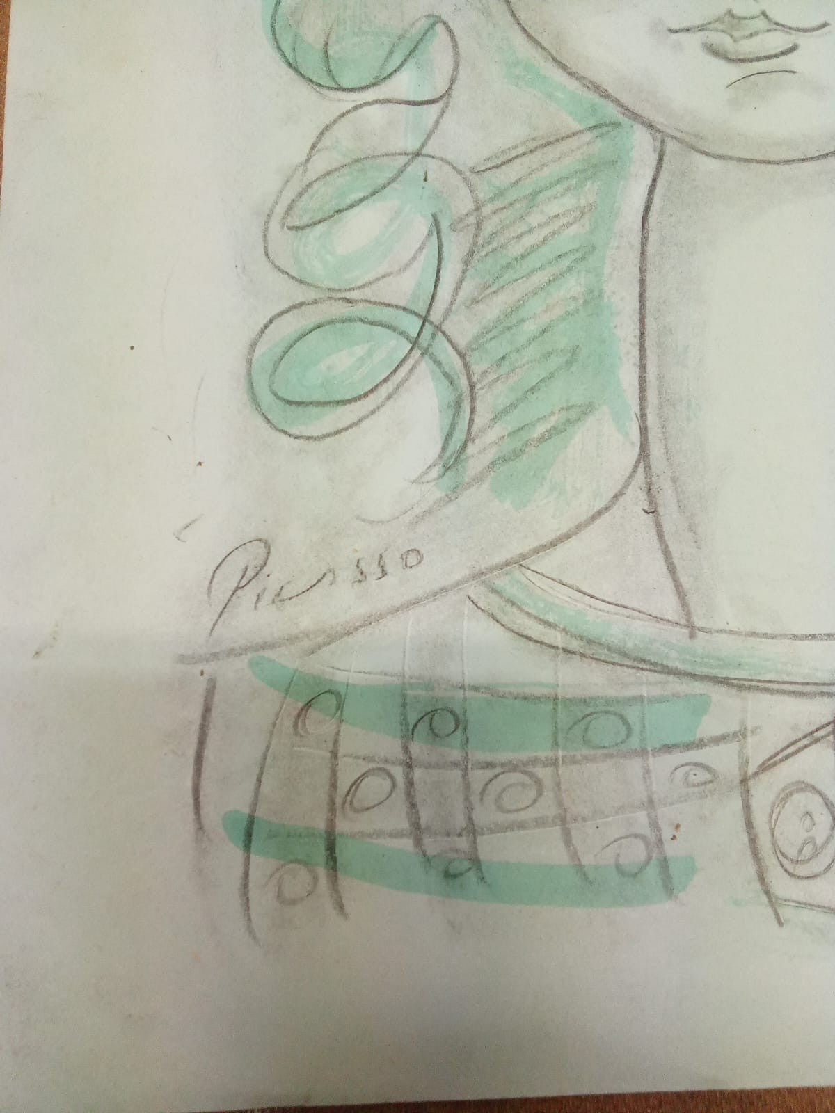 Pablo Picasso - Handmade Drawing Colored / Signed / After