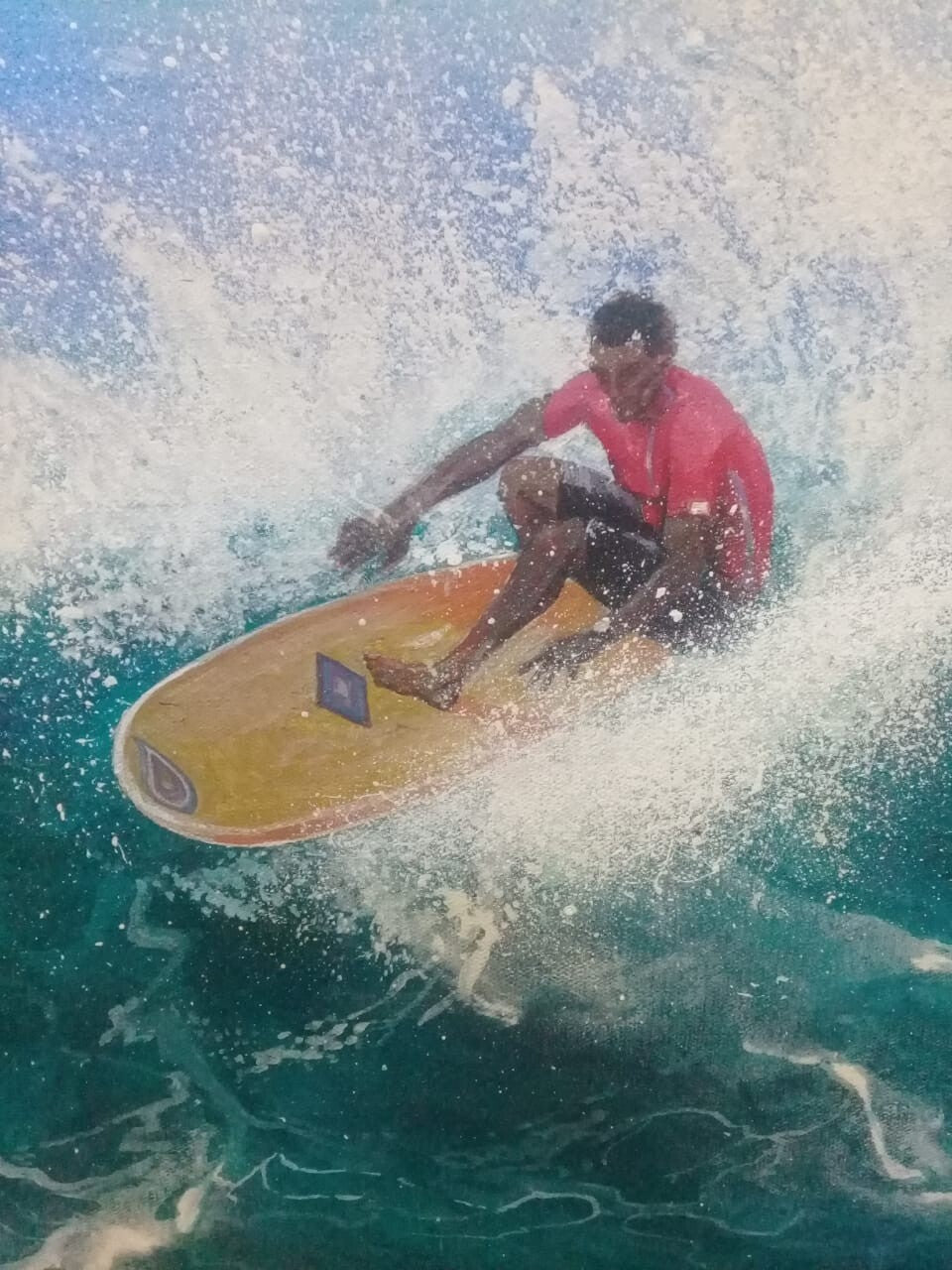 "Surfboard Hawaiian" / VITO LOLI 2003 - Contemporary Oil Canvas Painting