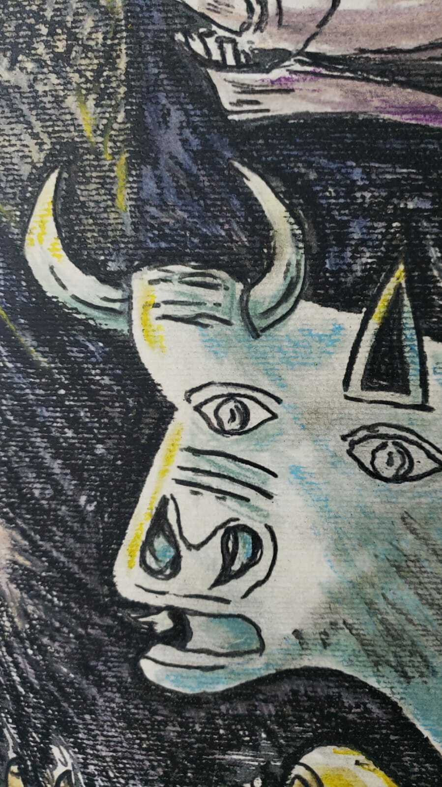 Pablo Picasso -  "Engraving on Cardboard" Colored - After