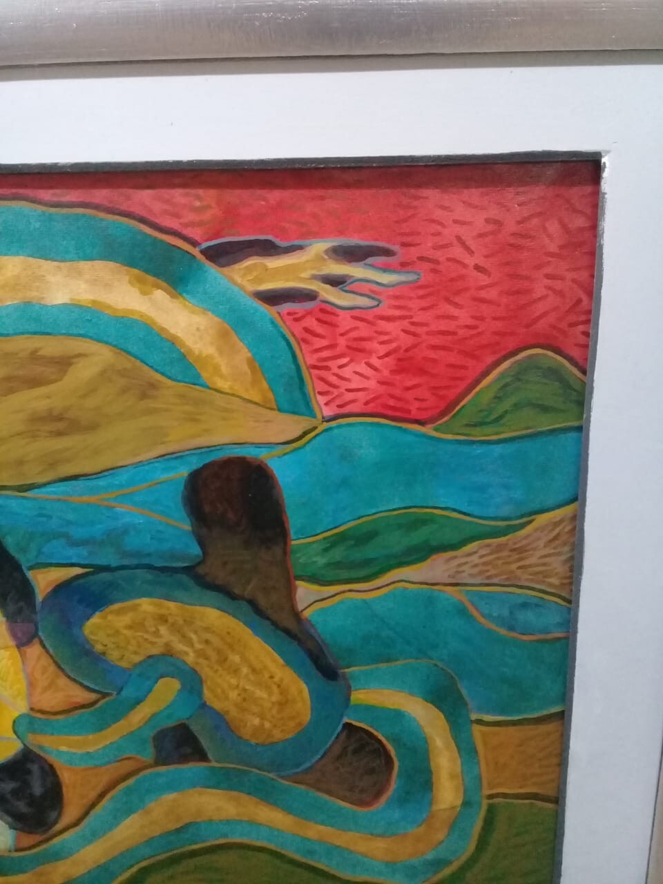 APU‑RIMAK – “Bañistas” – Original Oil on Canvas – 1970s Peruvian Modern Art