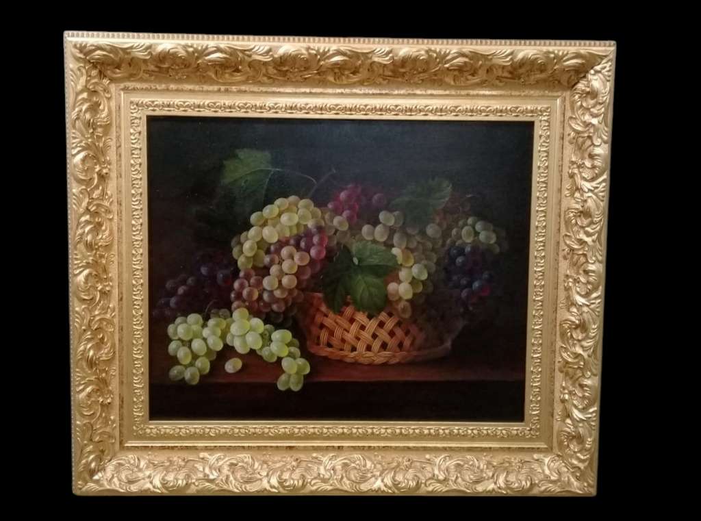 American Master: Jhon F. FRANCIS - Oil canvas painting "Grapes" Signed COA