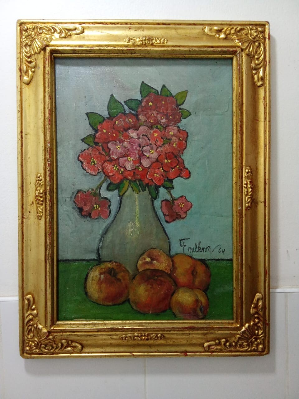 HENRY FAULKNER (1924-1981)  STILL LIFE WITH FLOWERS / ATTRIBUTED PAINTING CANVAS