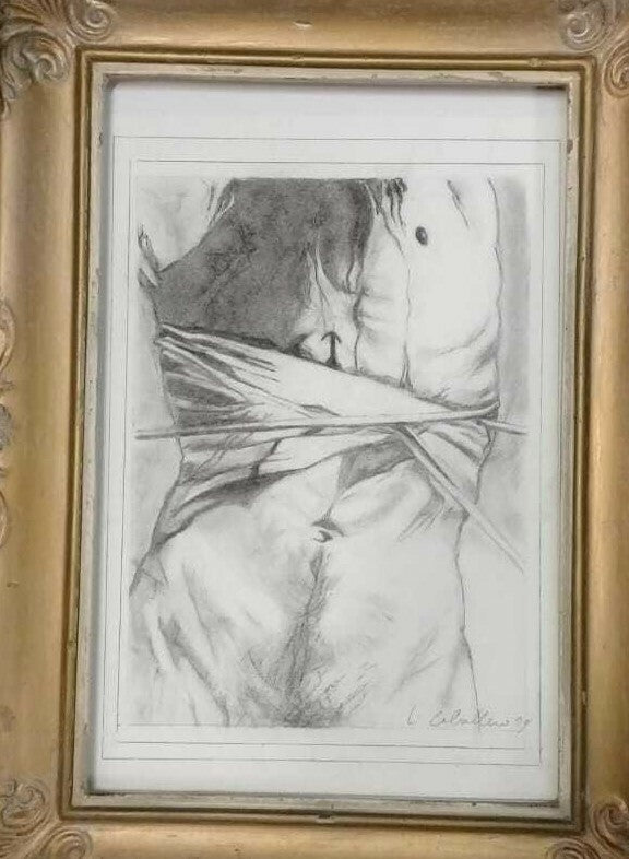 Colombian Master / Luis Caballero ( 1943 - 1995) Drawing Cardboard Signed 