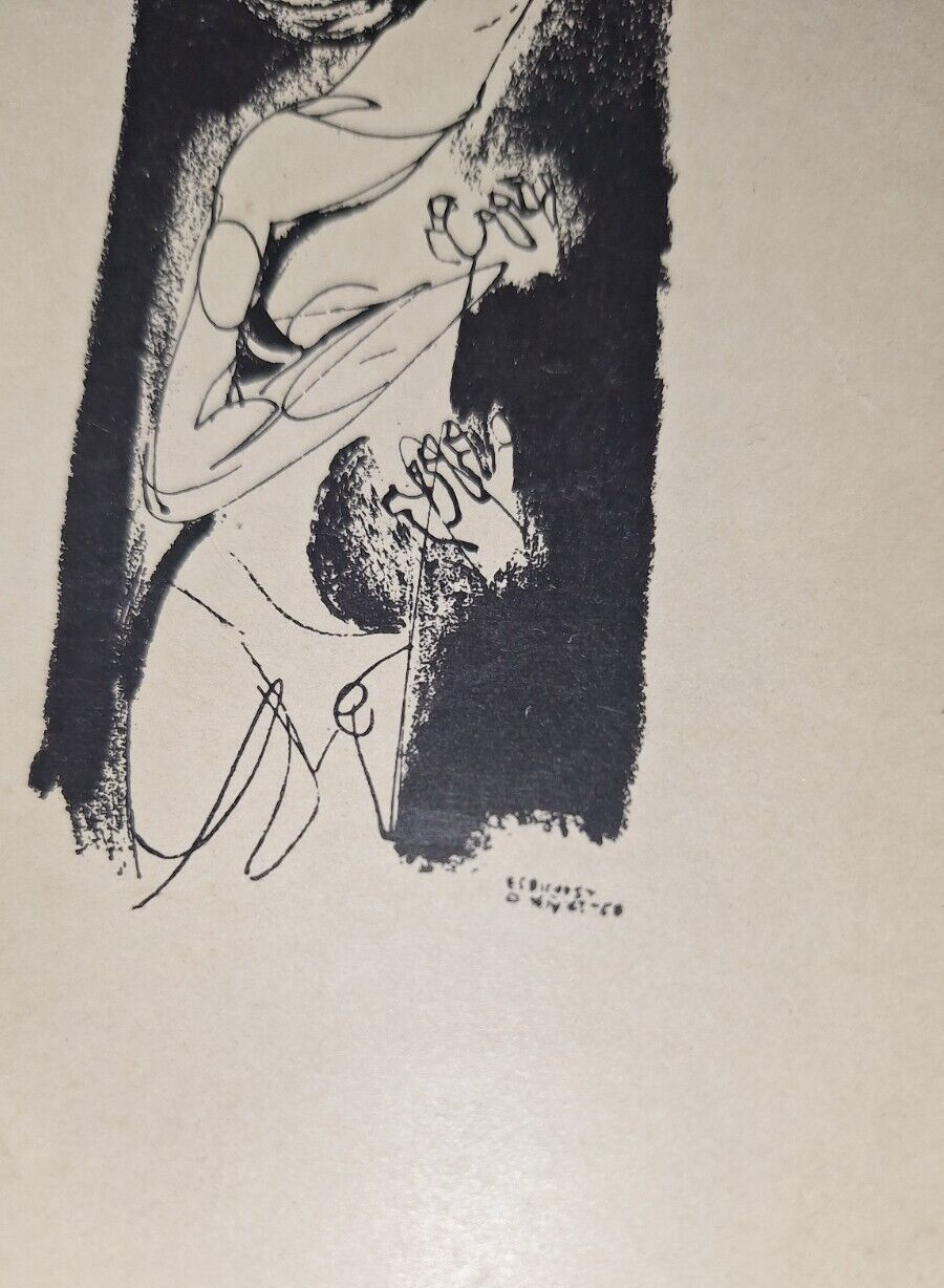 Fine engraving from 1960's , signed , very rare artwork Religius / AMAZING