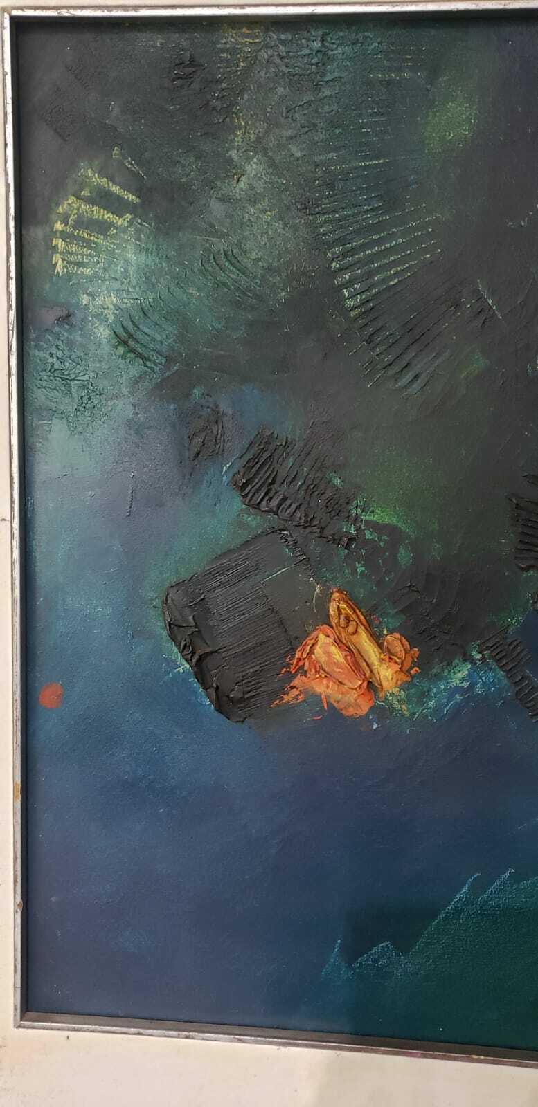 EMMA ELIAS / Antique oil canvas painting / Signed / Abstract Composition