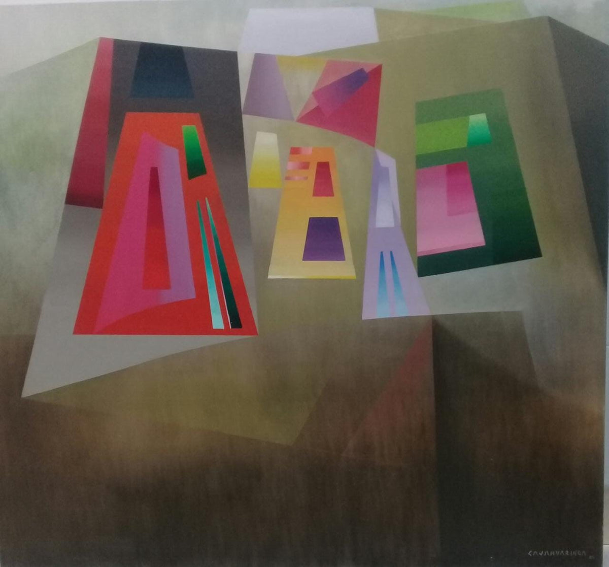 MILNER CAJAHUARINGA / Oil Canvas Painting 1991 / "Pariaqaqa"
