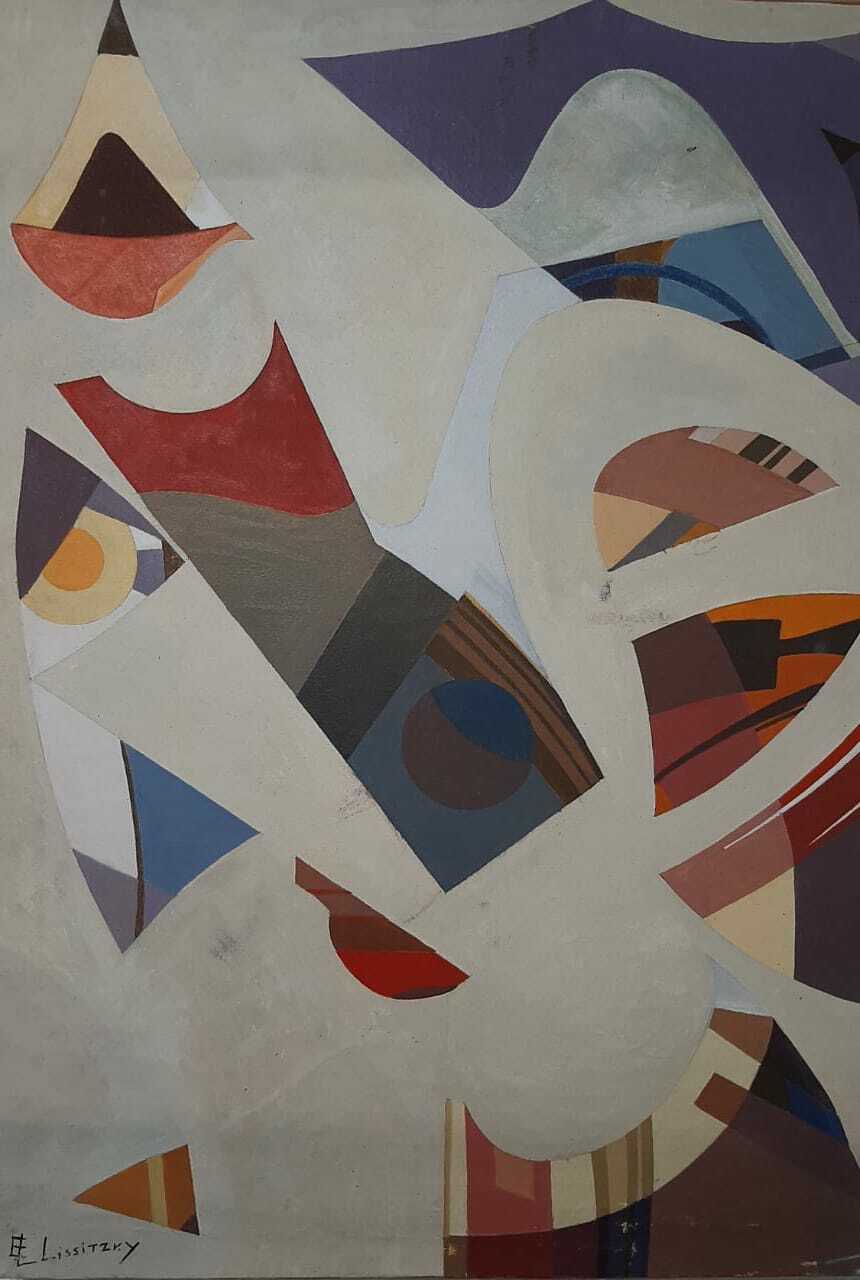 Russian Master  "El Lissitsky" Oil canvas painting / Style of