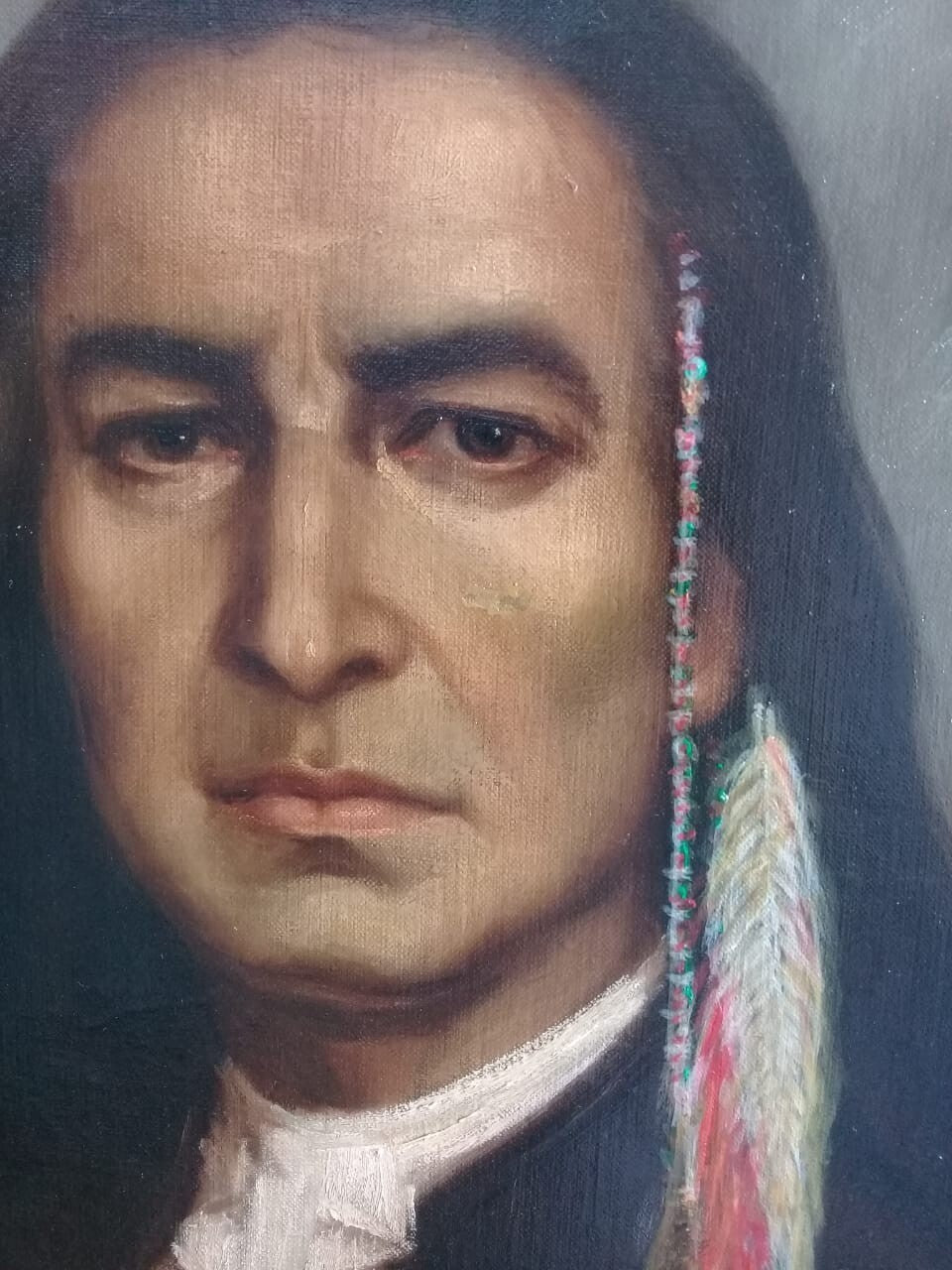 Indian Native - Oil Canvas Painting / Style of Joseph Henry Sharp