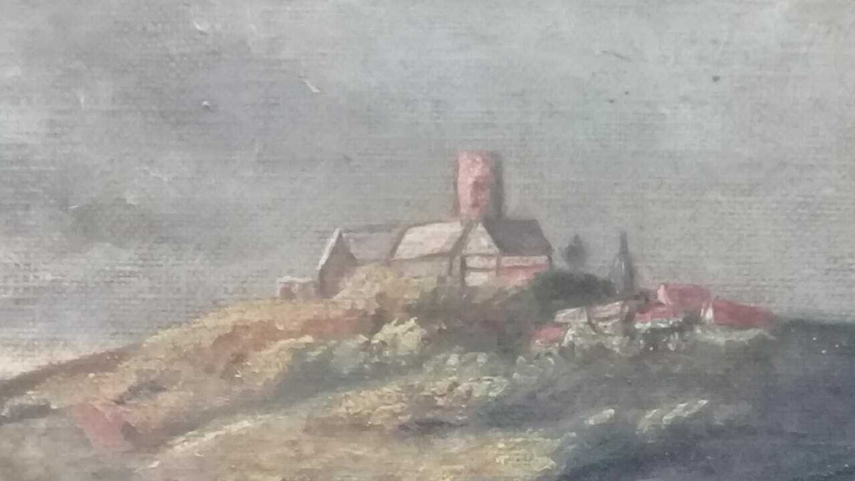 ORIGINAL: FINE ART - Oil Canvas Painting /LANDSCAPE / Signed J.B 1916