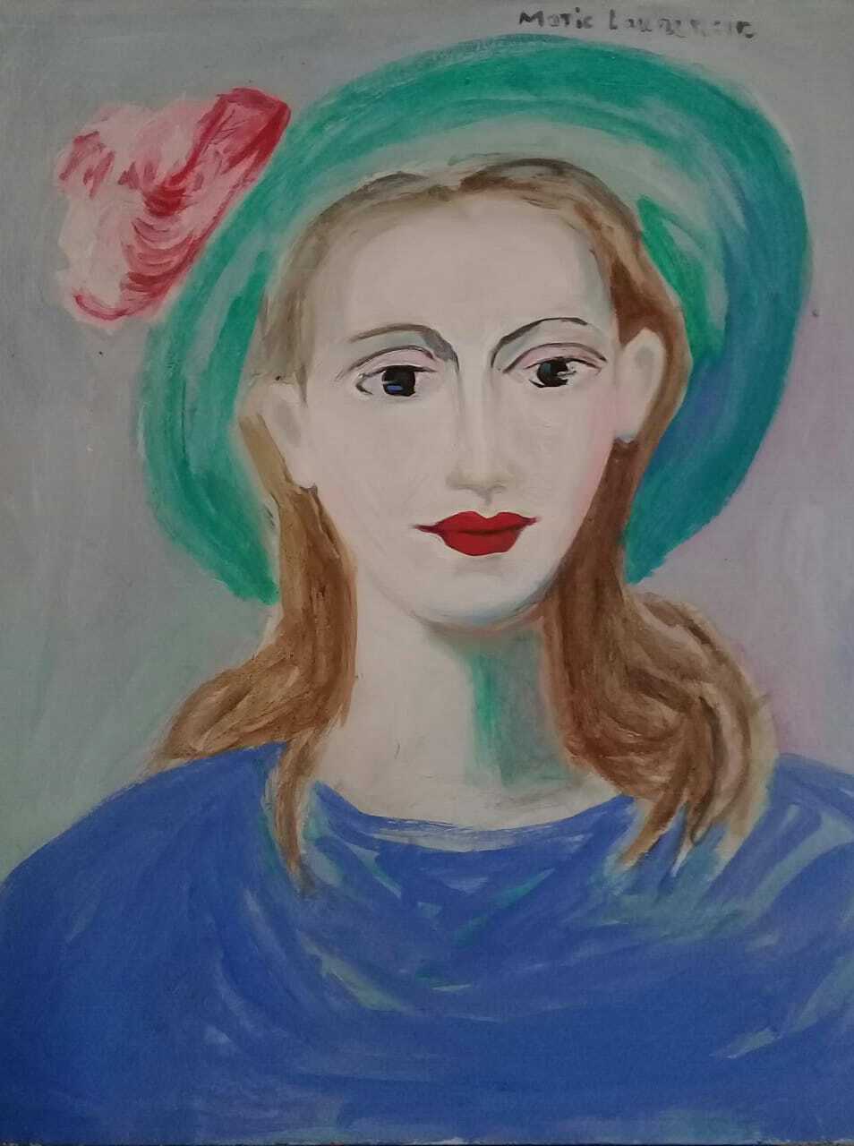 MARIE LAURENCIN - Painting Portrait / After Oil Canvas / Signed
