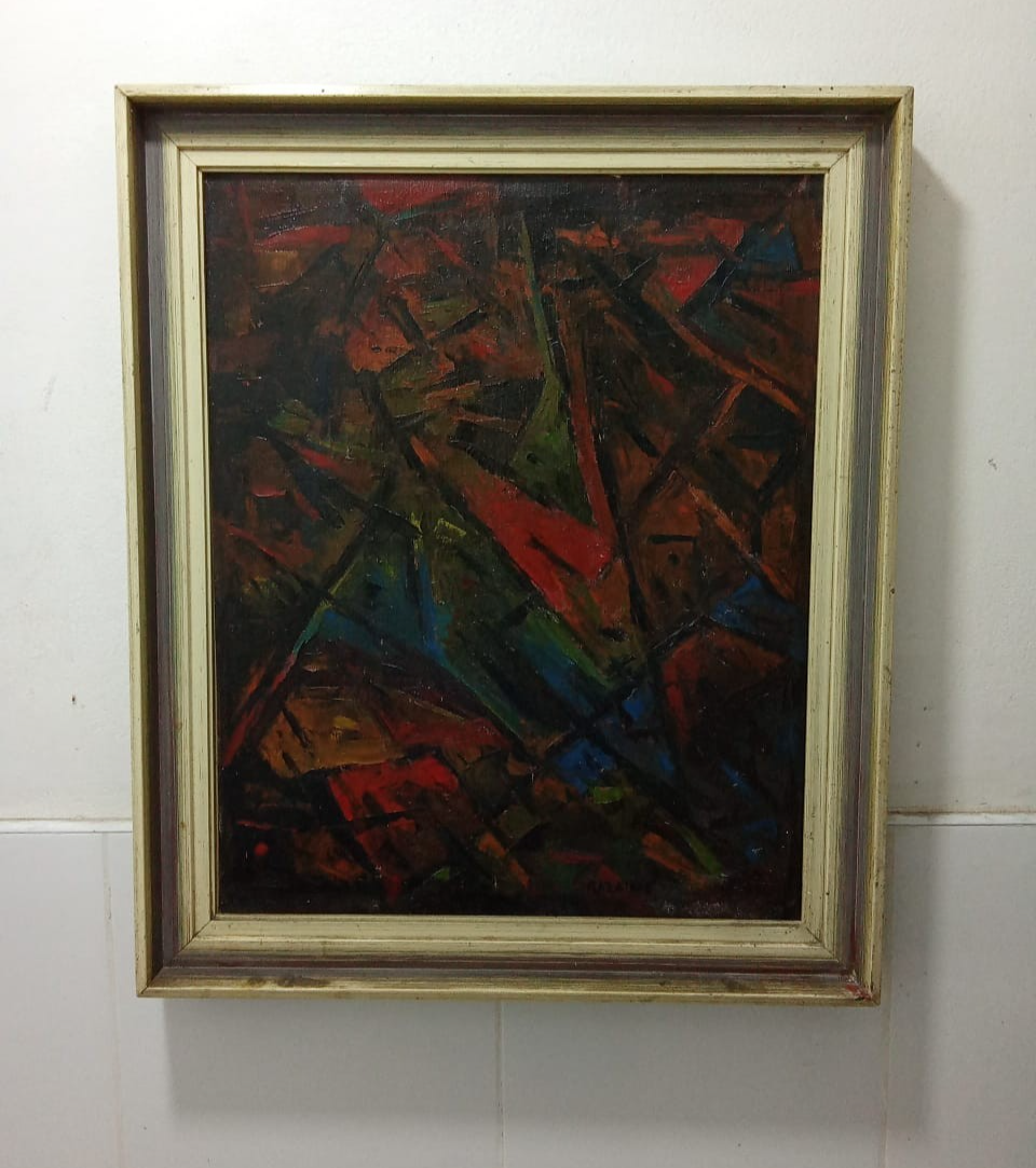 Jean René Bazaine (French, 1904–2001) Oil Canvas Painting / Unique Piece