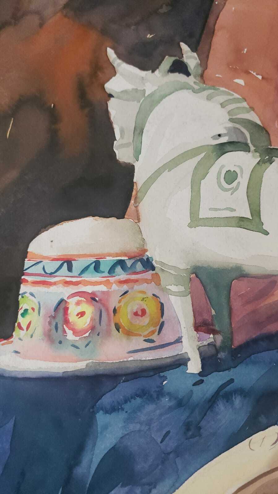 ORIGINAL: Torito de Pucará - Watercolor Painting Peruvian Motive - Amazing 