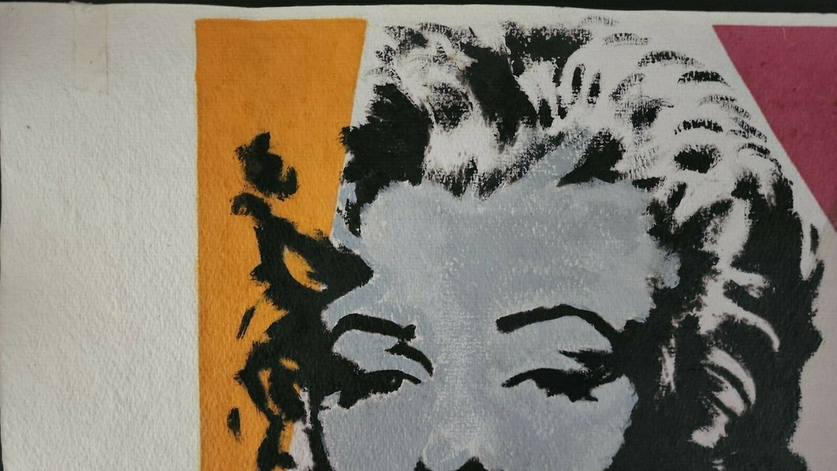 Américan POP MASTER ANDY WARHOL  - Silkscreen painted , Stamp Reverse. AMAZING 