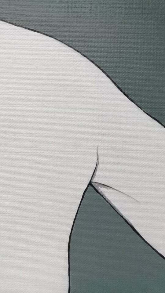 Patrick Nagel - Oil  Canvas Painting "AFTER"  / Signed