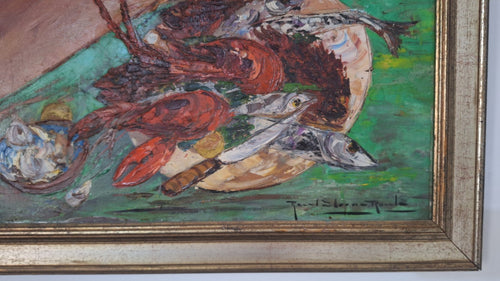 Amazing Original Oil Canvas Painting 1970s - Still Life / French Master
