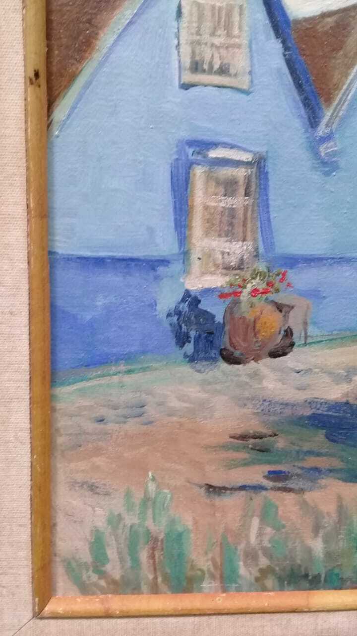 Antique Painting "In the Style Of"  Sam Newton-   Oil Canvas Landscape / Signed 
