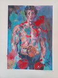 FINE Expressionism Leroy Neiman Silkscreen Cardboard / Rocky Boxing Art