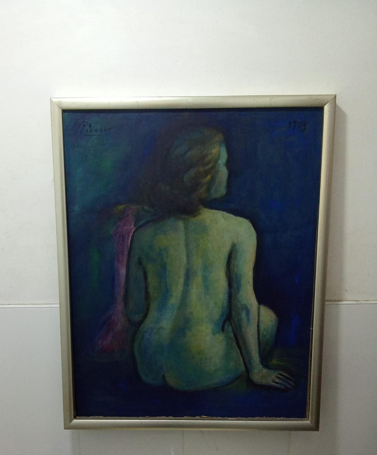 Pablo Picasso - Vintage Style Oil canvas painting / Signed / Blue Epoc