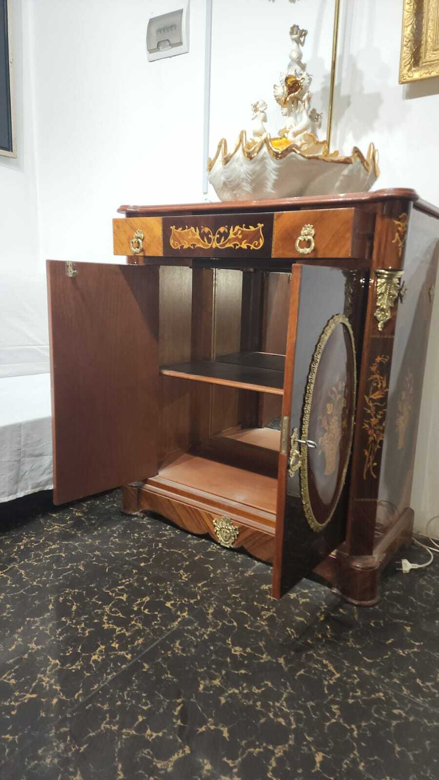 Antique Boulle Furniture / Mahogany Wood  / Amazing Piece & Bronze Aplications