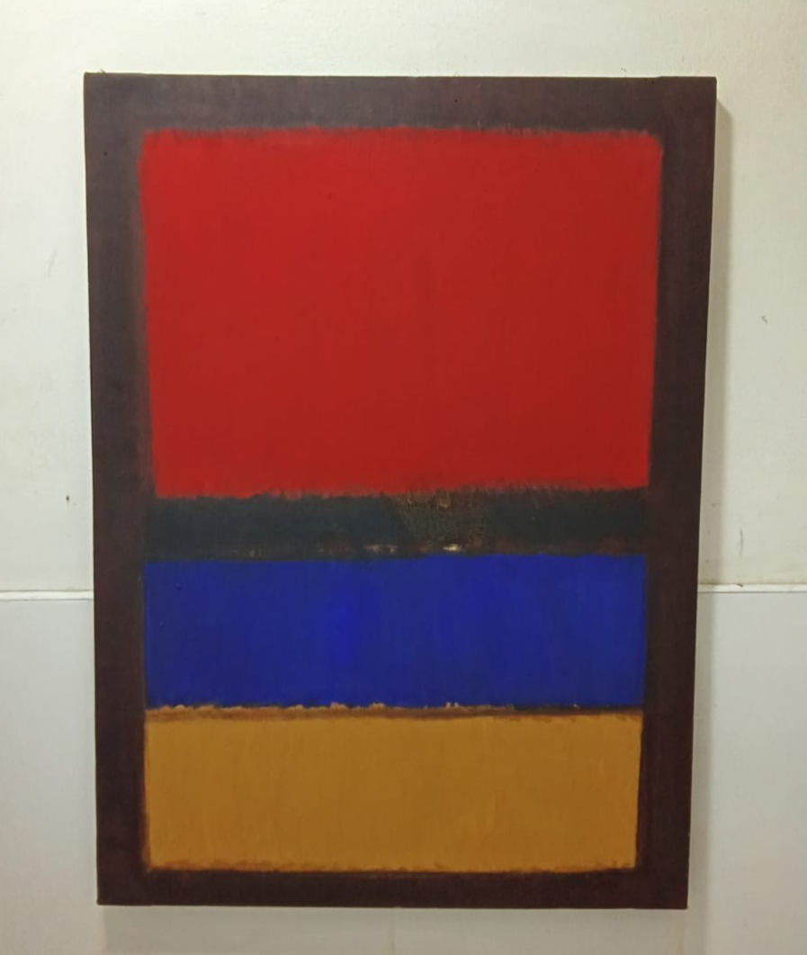 Contemporary Oil Canvas painting - After Mark Rothko / Signed / Unique