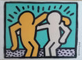 KEITH HARING Silkscreen painted - "manner of american artist" Gay Couple