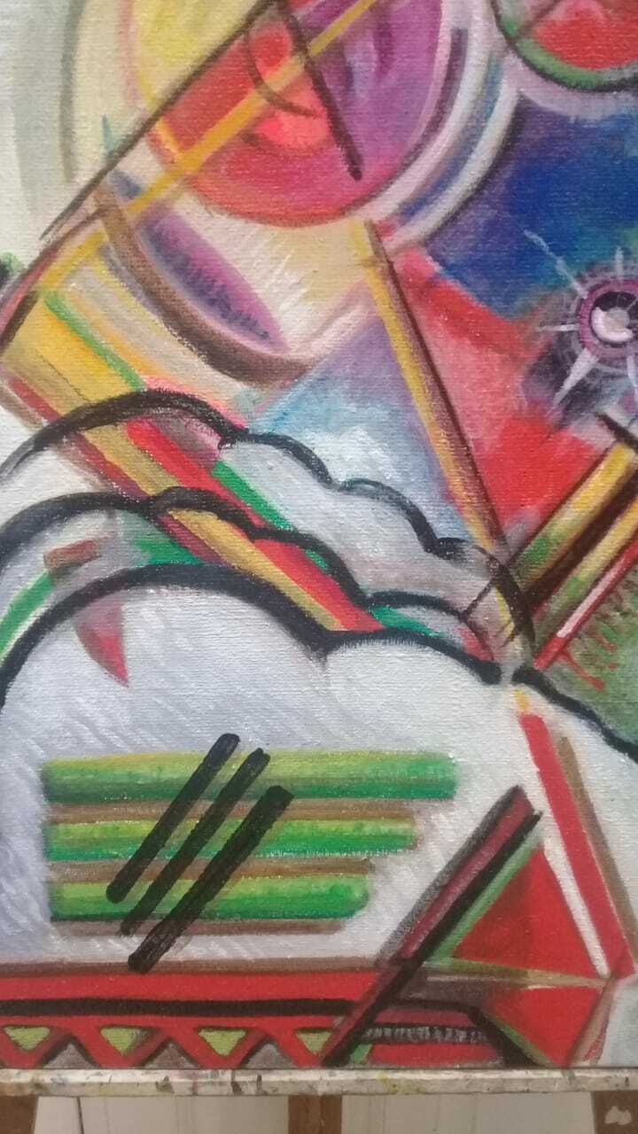 Wassily Kandinsky - Vintage Oil canvas Painting - Russian Style / Manner of
