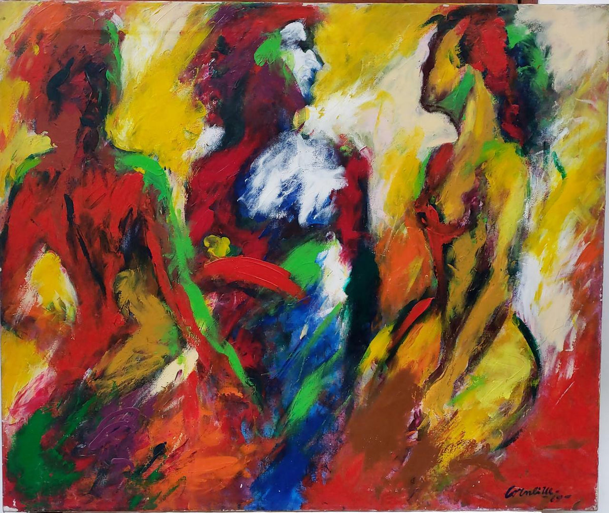 FINE Contemporary Art Antique - Oil canvas painting / "Style of" CORNEILLE 