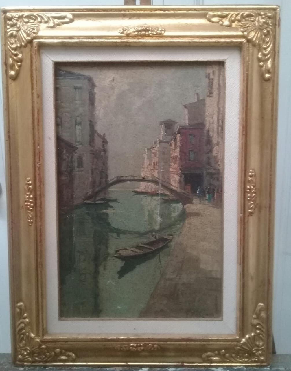 Federico del Campo - Antique Oil canvas Painting / Signed / "Venecia" Manner of 