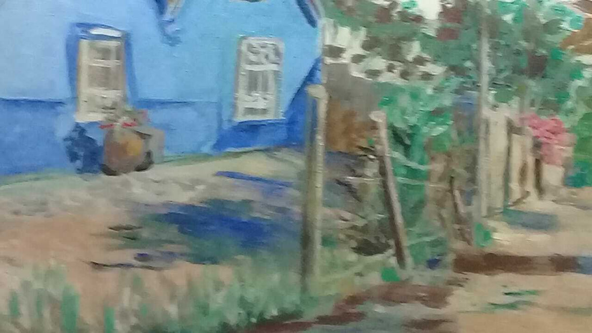 Antique Painting "In the Style Of"  Sam Newton-   Oil Canvas Landscape / Signed 