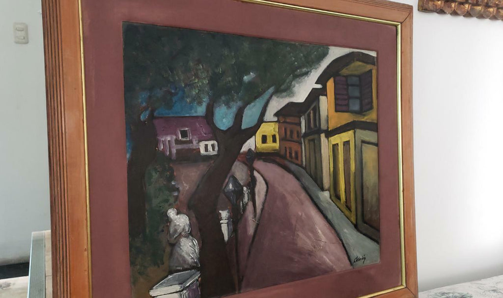 Contemporary Peruvian Master JUAN CEBRIAN - "Quinta Heeren" Oil on masonite