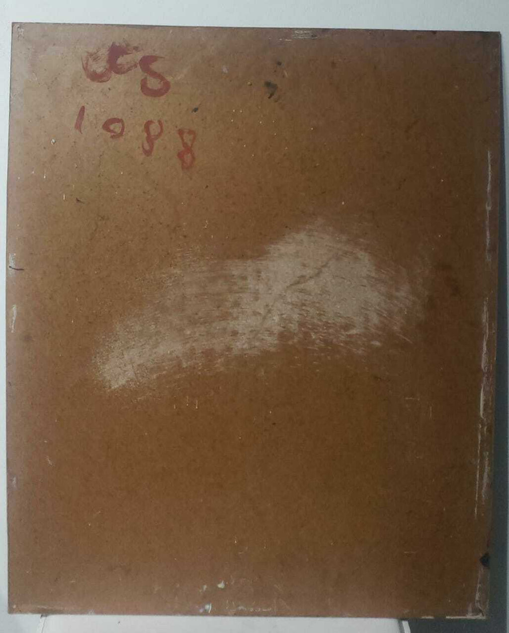 Antique Oil masonite Painting / Abstract expressionism / Old Artwork / Signed